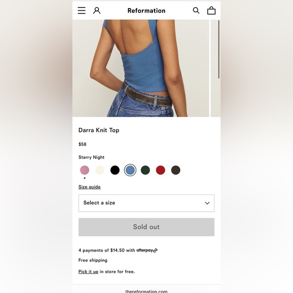 NWT • Reformation Darra Knit top in Starry - large - Picture 4 of 8